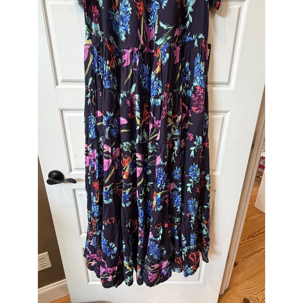 Joe Browns Black Floral Tiered Maxi Dress Size 22W Boho Cottagecore Tropical - Picture 4 of 9